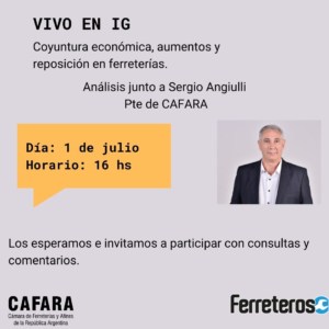 Vivo de Intagram sobre el mercado de ferretería en el escenario actual económico vivo en Instagram sobre el sector de ferreterías